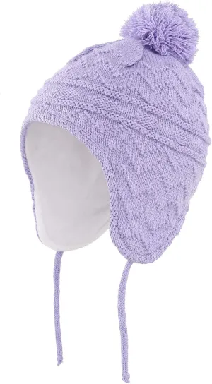 Connectyle Toddler Boys Girls Beanie Hat Fleece Lined Knit Kids Hat with Ear Flaps Warm Winter Hat Acrylic Watch Hat