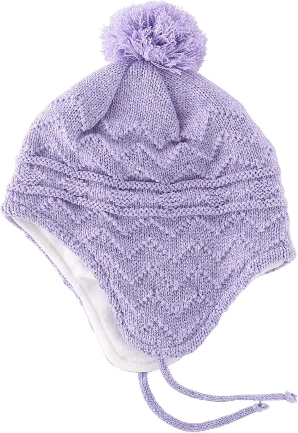 Connectyle Toddler Boys Girls Beanie Hat Fleece Lined Knit Kids Hat with Ear Flaps Warm Winter Hat Acrylic Watch Hat