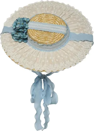 COSDREAMER Girls Women Victorian Tea Party Sun Hat Bows Flowers Straw Hats