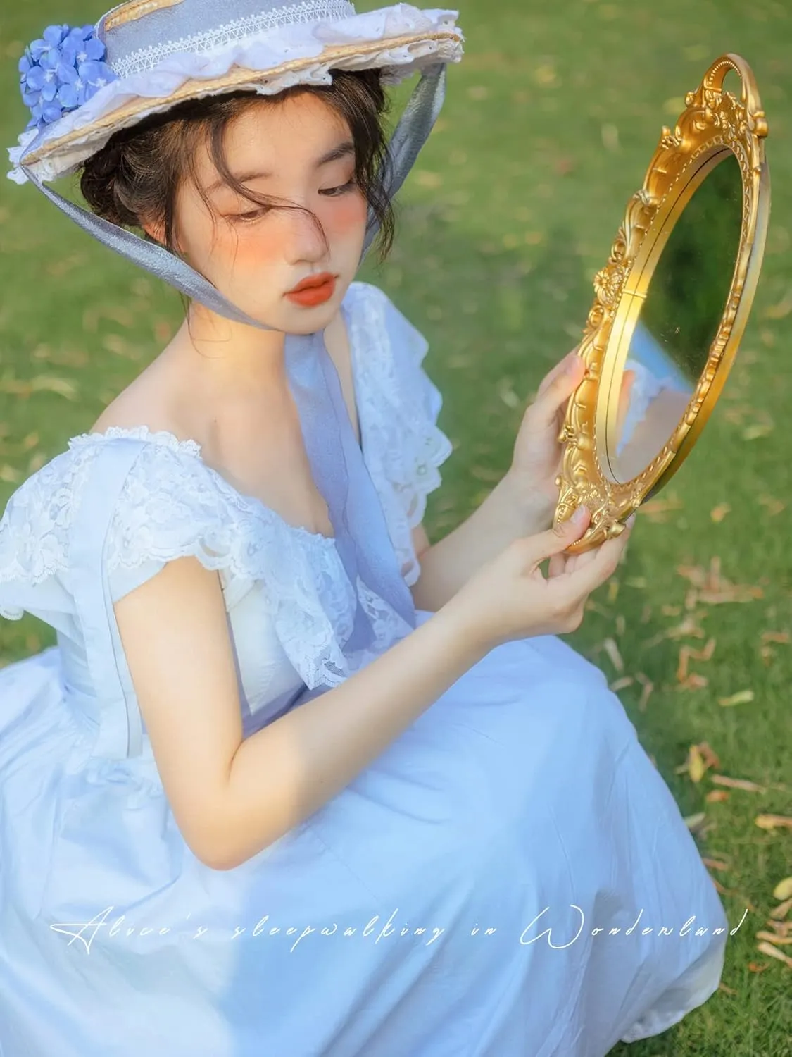 COSDREAMER Girls Women Victorian Tea Party Sun Hat Bows Flowers Straw Hats