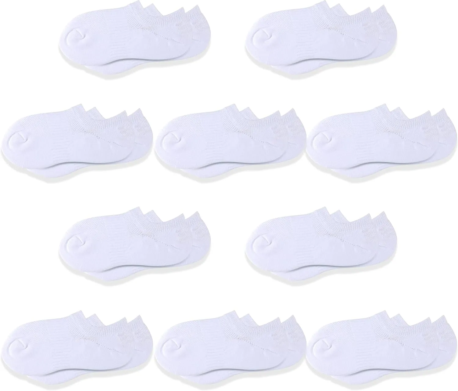 Cozi Foot 10 Pairs Boys Girls No Show Socks Cotton Non Slip Low Cut Socks
