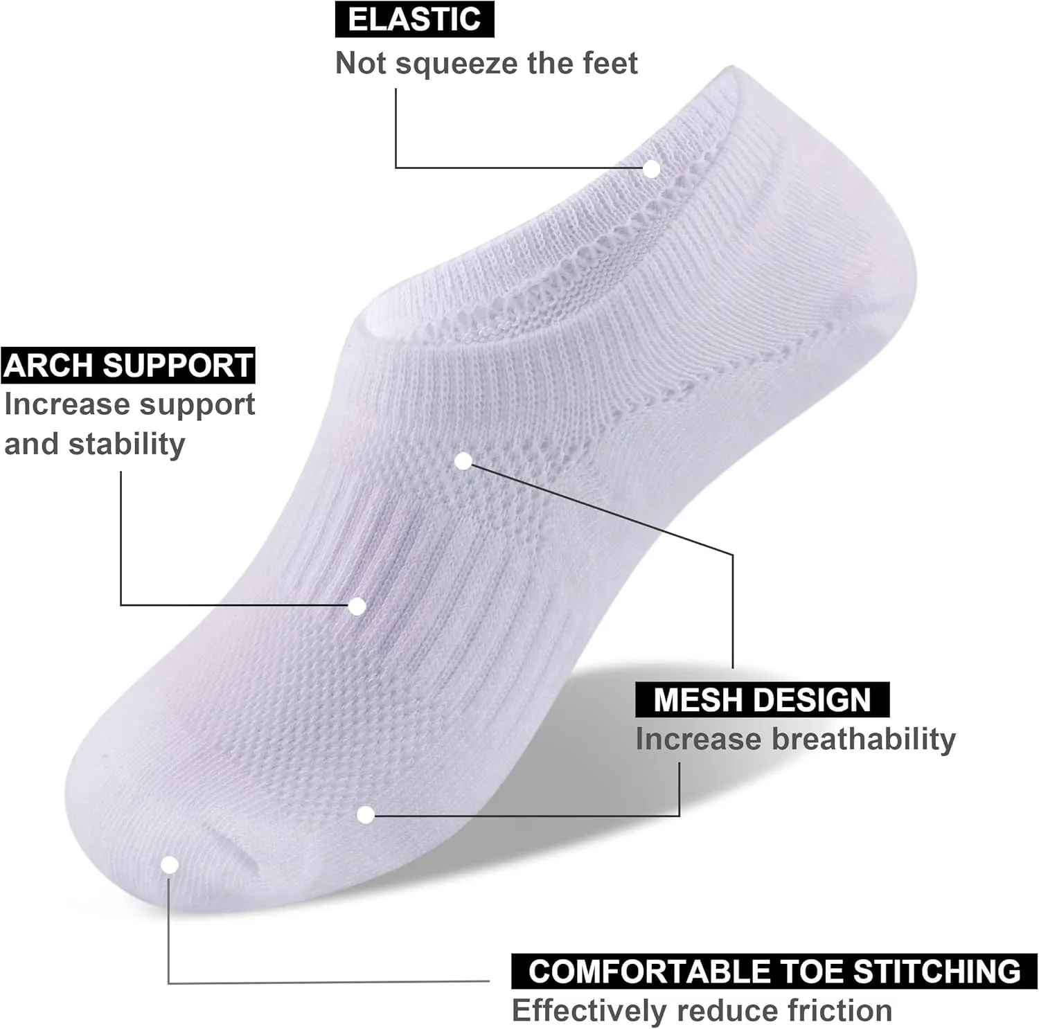 Cozi Foot 10 Pairs Boys Girls No Show Socks Cotton Non Slip Low Cut Socks