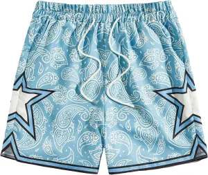 COZYEASE Men's Letter Graphic Print Drawstring Waist Shorts Casual Tie Front Track Athletic Gym Shorts