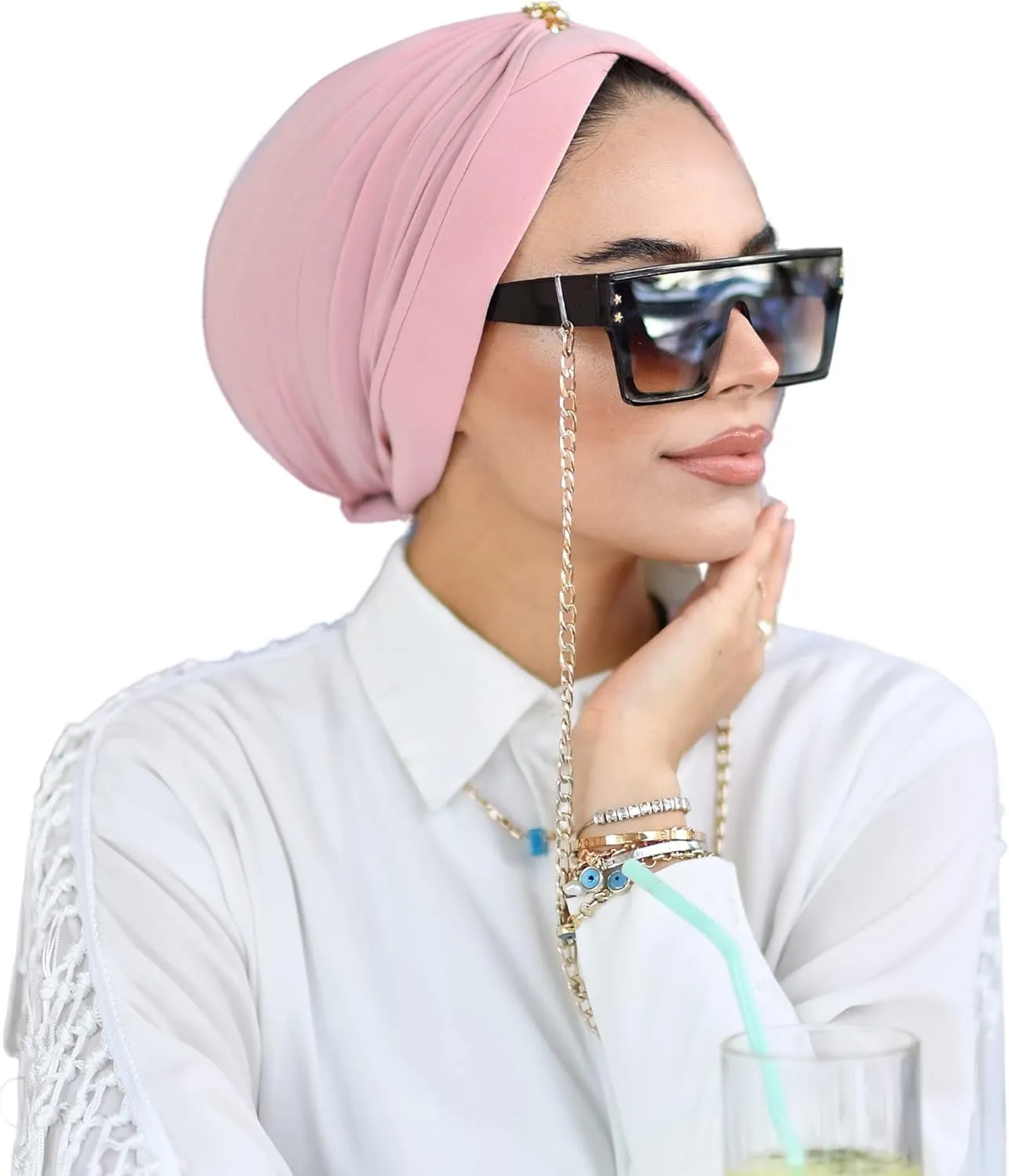 Cross Turban for Women - Hair Wraps and Head Wraps - Hijab Undercap and Instant Caps
