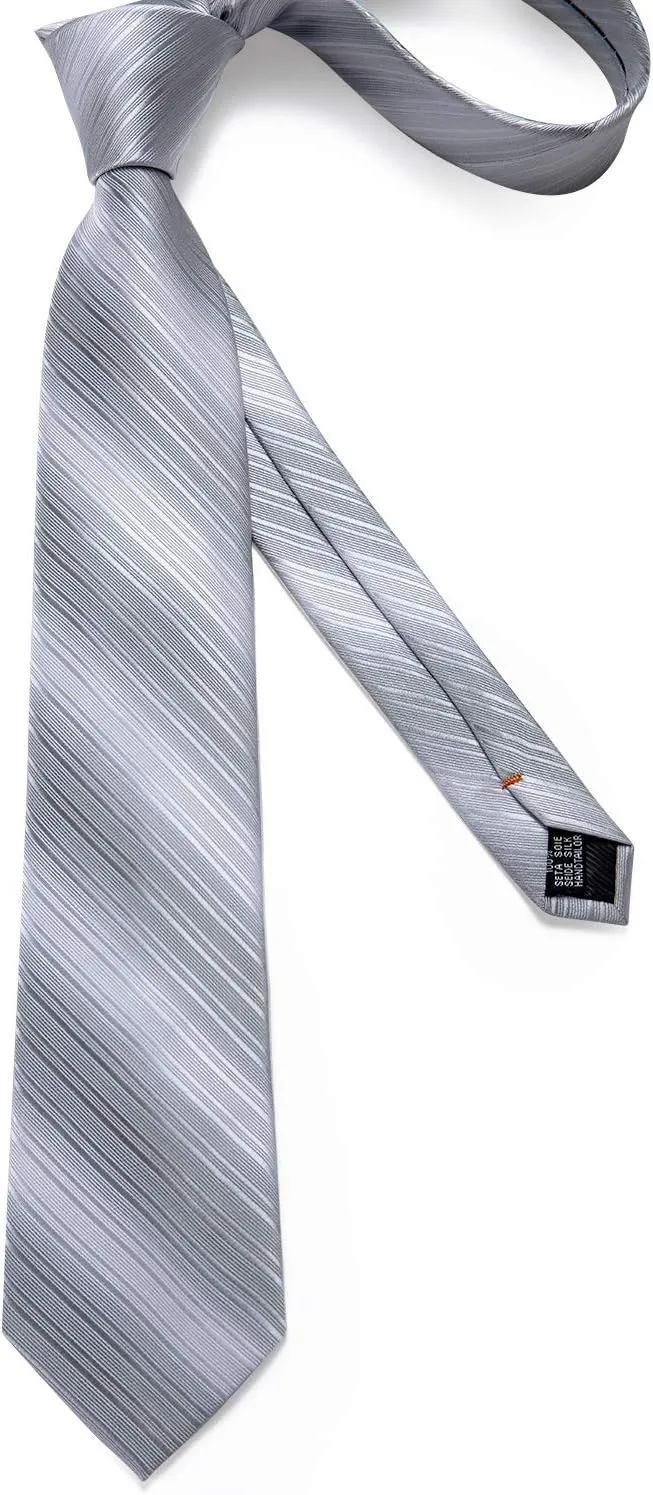 DiBanGu Mens Tie Set Silk Solid Paisley Necktie and Pocket Square Cufflinks Classic Formal Ties for Men Wedding Party
