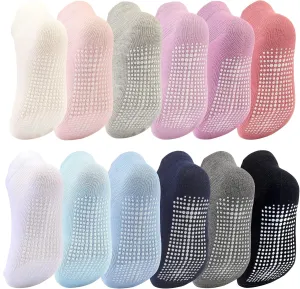 Dicry Toddler Non-Slip Ankle Socks Baby Anti-skid Grips Socks for Infant Kids