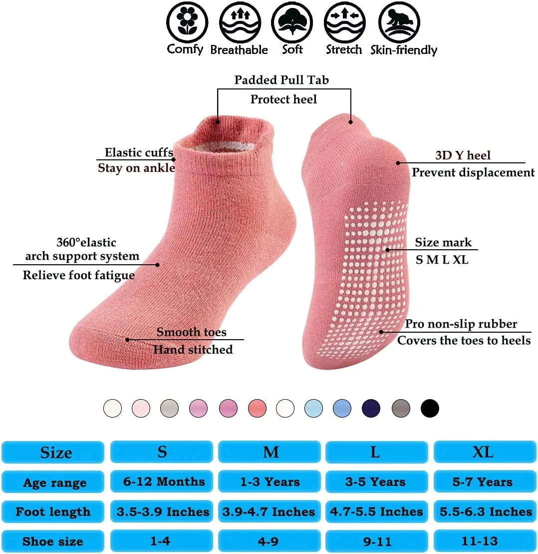 Dicry Toddler Non-Slip Ankle Socks Baby Anti-skid Grips Socks for Infant Kids