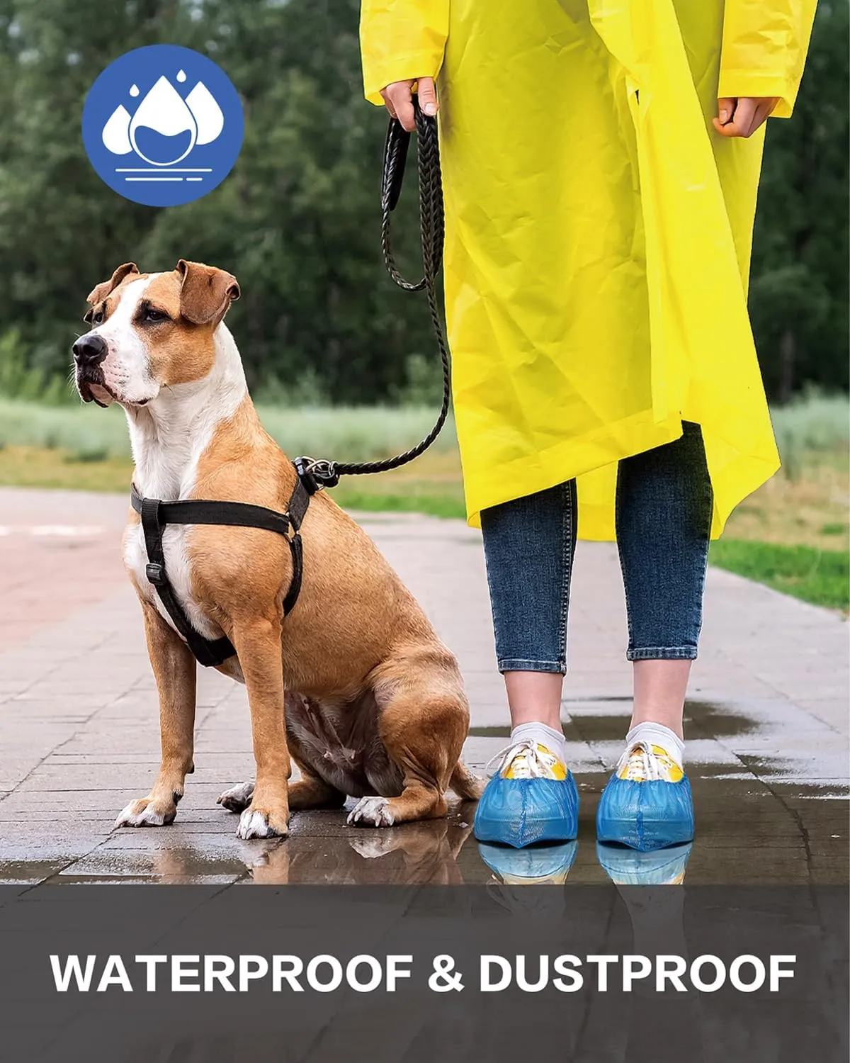Disposable Shoe Covers, Non-Slip, Waterproof Booties  Compact Roll Design for Easy Storage, Fits Up to US Women 13 & Men 11, Perfect for Indoor Use, Real Estate Showings, Home Cleaning, etc (100 Pcs)