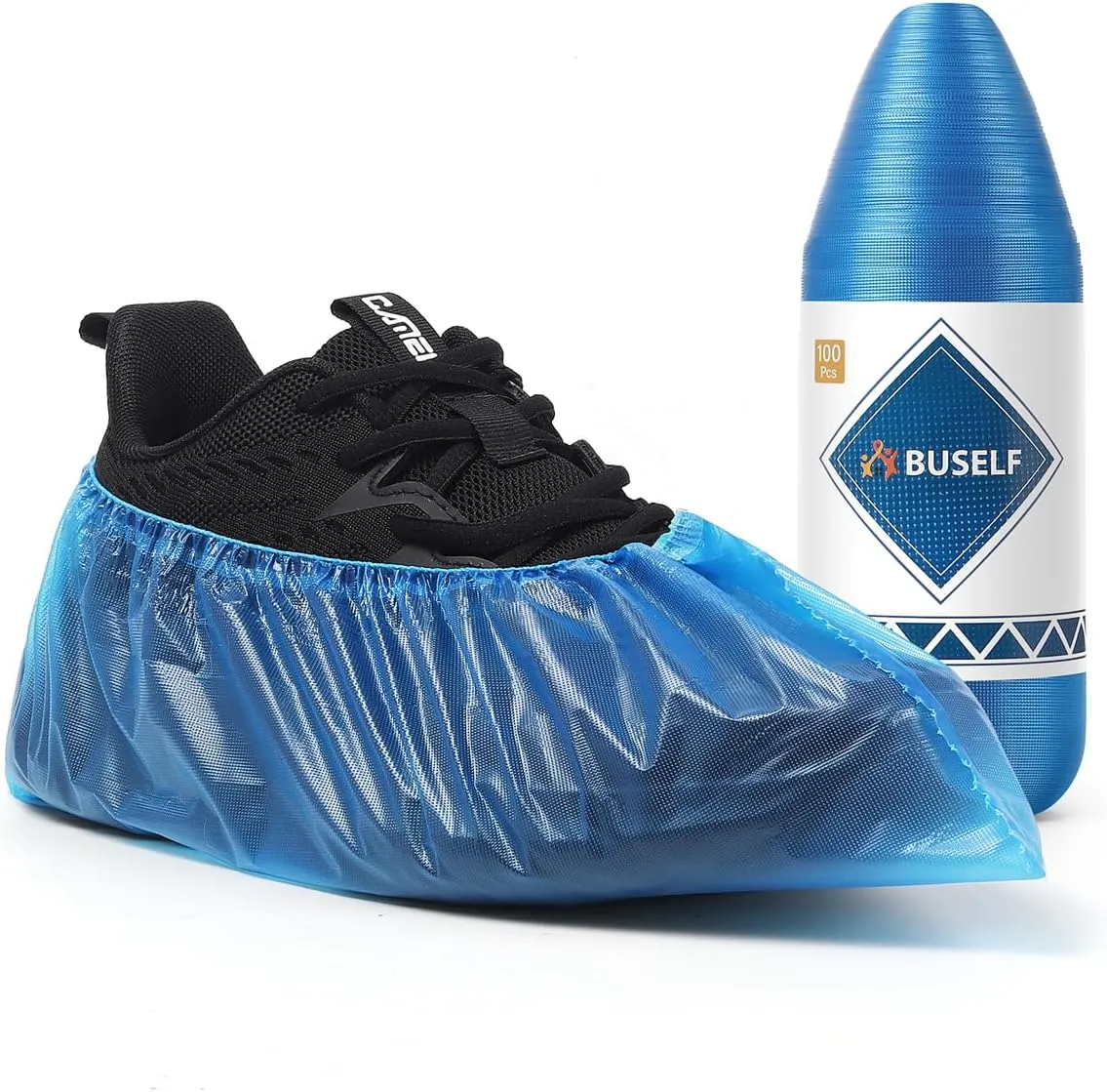 Disposable Shoe Covers, Non-Slip, Waterproof Booties  Compact Roll Design for Easy Storage, Fits Up to US Women 13 & Men 11, Perfect for Indoor Use, Real Estate Showings, Home Cleaning, etc (100 Pcs)