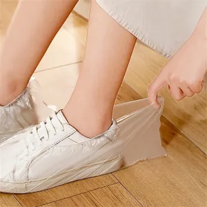Disposable Shoe Covers Waterproof,100pcs(50 Pairs) Clear Shoe Protectors Covers Non Slip Household Indoor Thickened Foot Covers - Fits Most Shoes