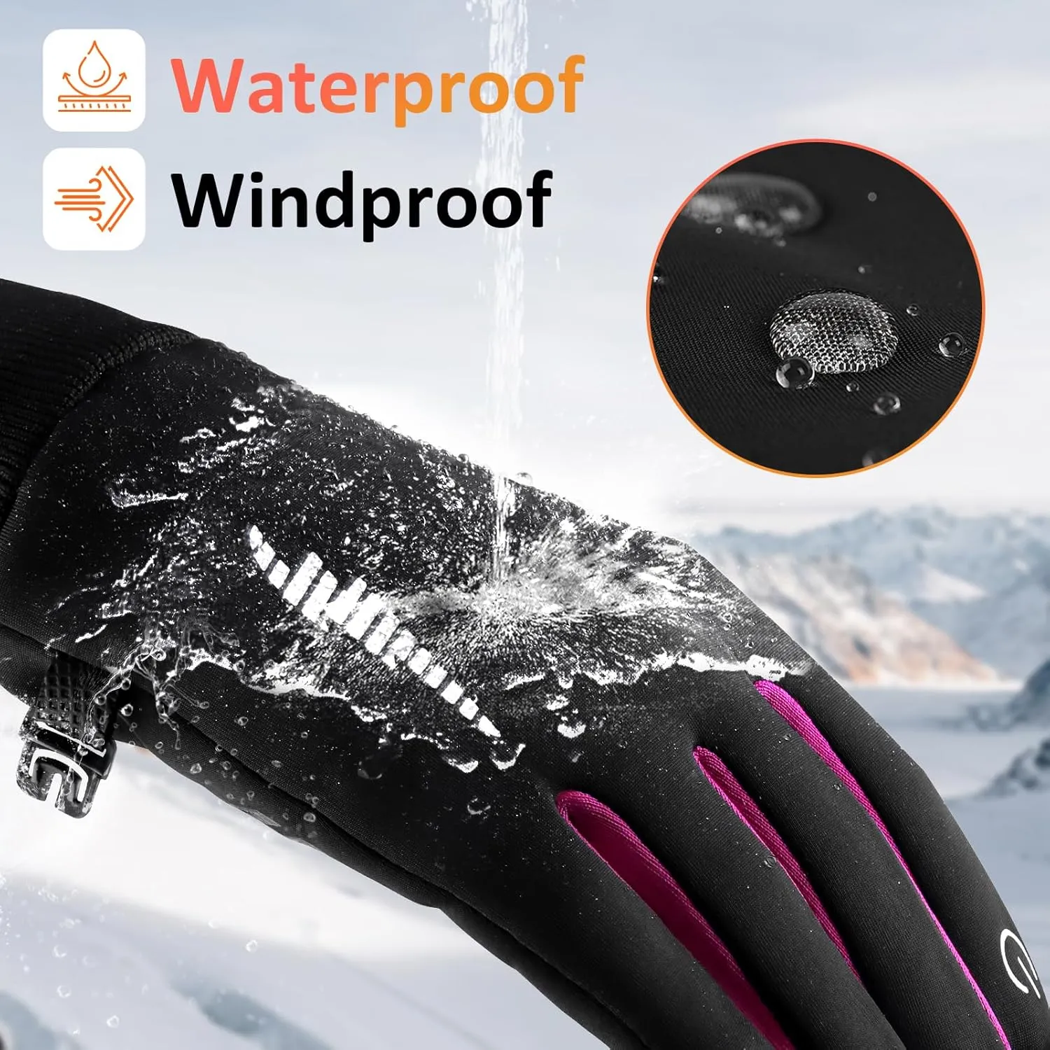 Duoyeree Kids Winter Gloves Warm Touchscreen Windproof Water Resistant Soft Lining Gloves Cycling Skiing Gloves for Boys Girls