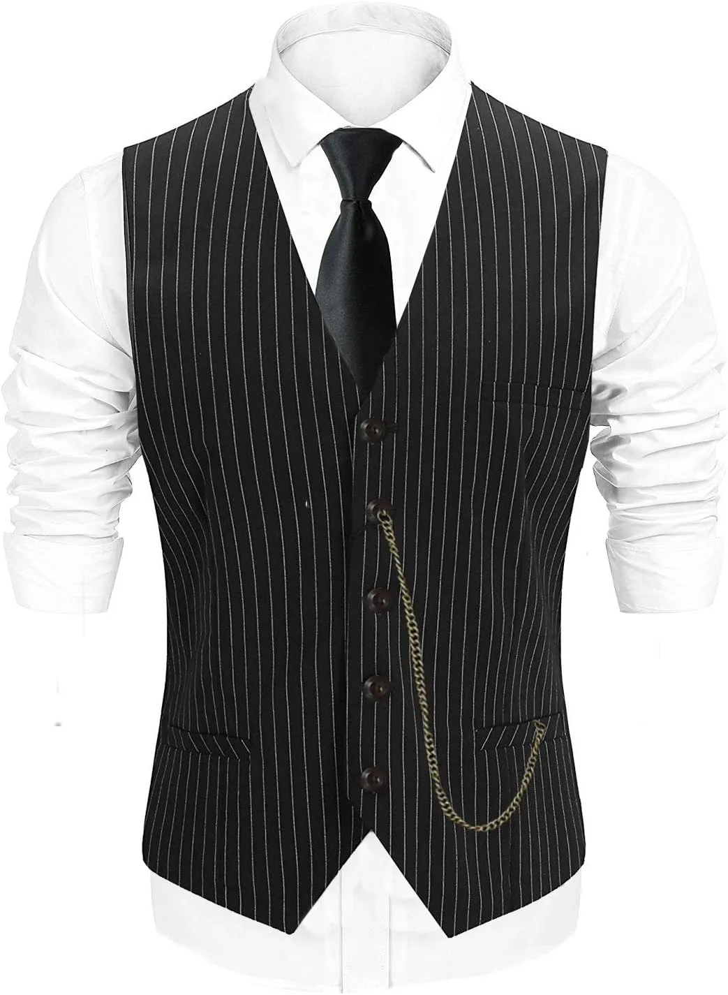 EFORLED 1920s Mens Costume Fedora Hat,Gatsby Gangster Vest,Vintage Pocket Watch,Pre Tied Bow Tie,Tie