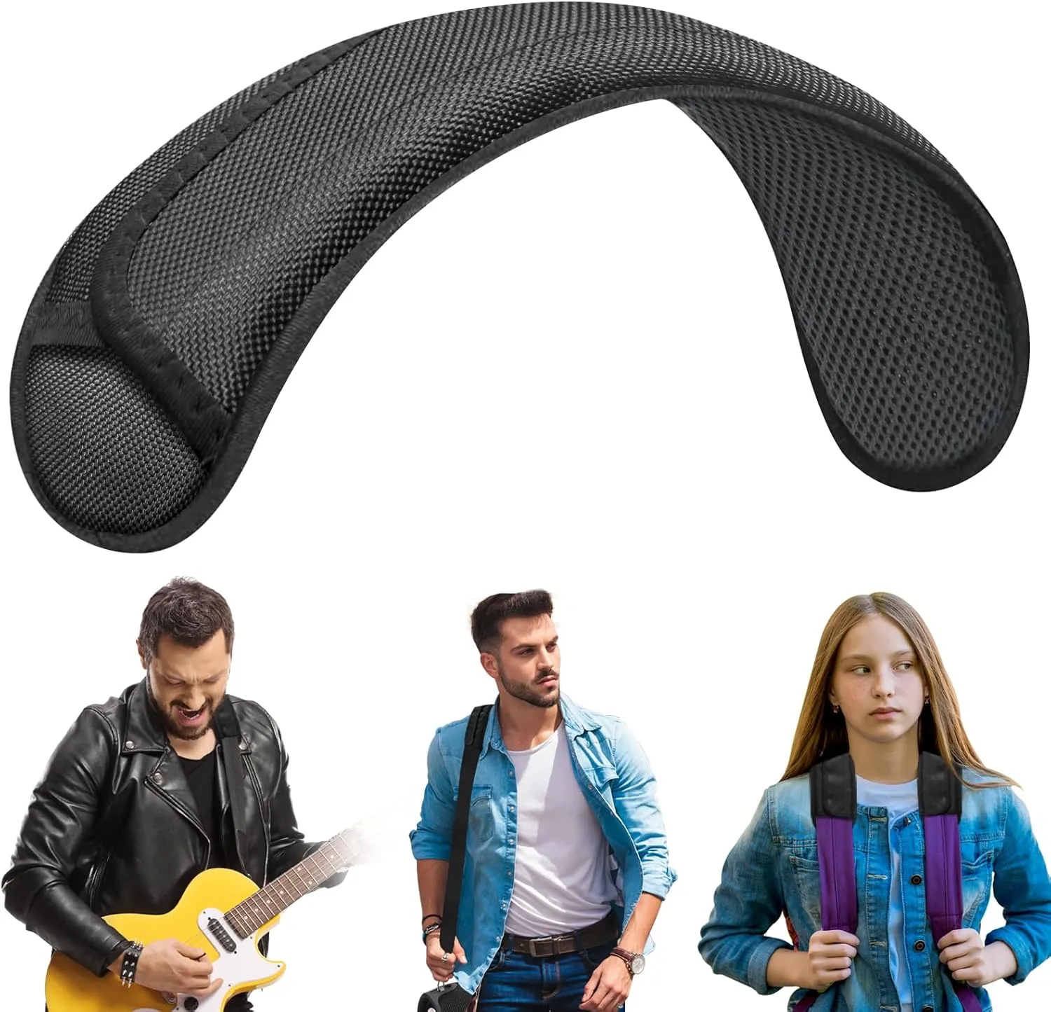 Extra Thick Shoulder Strap Pad, Universal Replacement Shoulder Pad, for Shoulder Bags, Guitar Strap, Detachable Shoulder Strap Pad Pads Help Relieve Shoulder Pain(Sandwich Mesh)