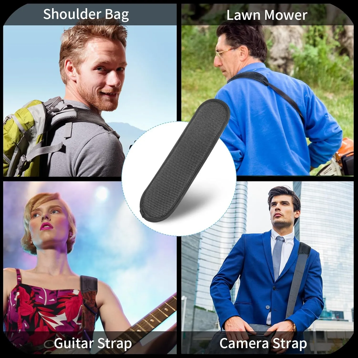 Extra Thick Shoulder Strap Pad, Universal Replacement Shoulder Pad, for Shoulder Bags, Guitar Strap, Detachable Shoulder Strap Pad Pads Help Relieve Shoulder Pain(Sandwich Mesh)