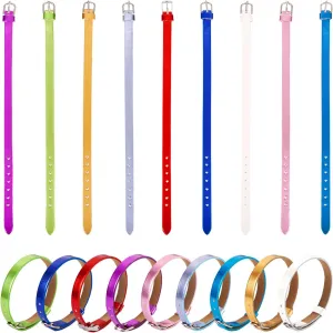 FASHEWELRY PU Leather Cord Bracelet Blank Wristbands Bracelets Colorful Bangles Wrist Straps Settings Adjustable Watch Bands for DIY Jewelry Making
