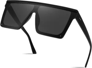 FEISEDY Oversized Sunglasses Mens Womens Flat Top Square Trendy Visor Shades UV400 B2470