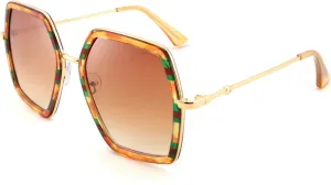 FEISEDY Women Large Hexagon Inspired Sunglasses Fashion Irregular Design Style Geometric B2503