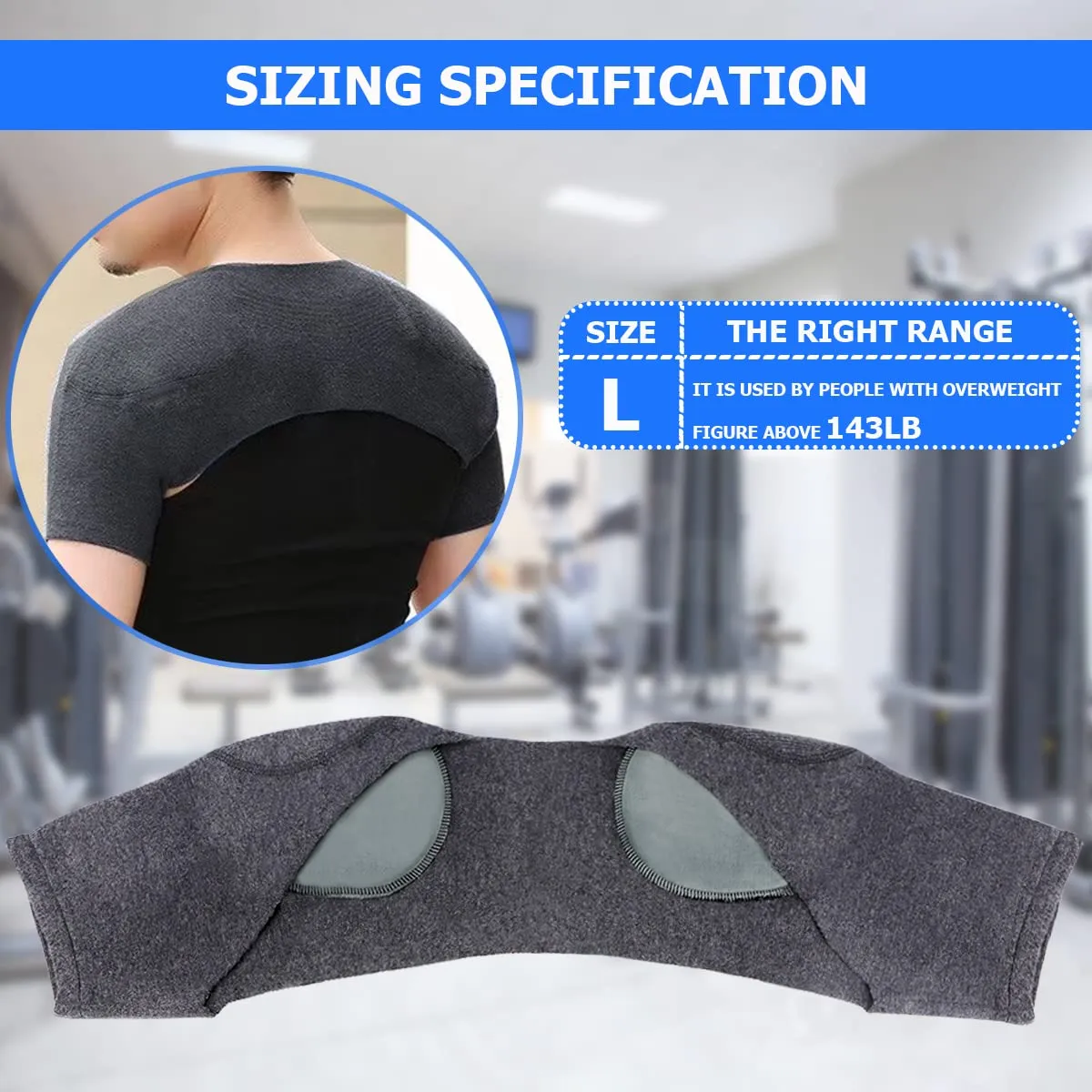 FERCAISH Double Shoulder Brace Warm Support Protector Shoulder Strap Brace, Knitted Warm Shoulder Straps for Fall and Winter, Office Home Sports Knit Cashmere Guard for Rotator Cuff Shoulder (L)