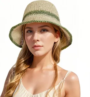 Floppy Big Beach Straw Hats for Women Foldable Summer Wide Brim Packable Sun Hat Womens Travel Straw Fedora Hat