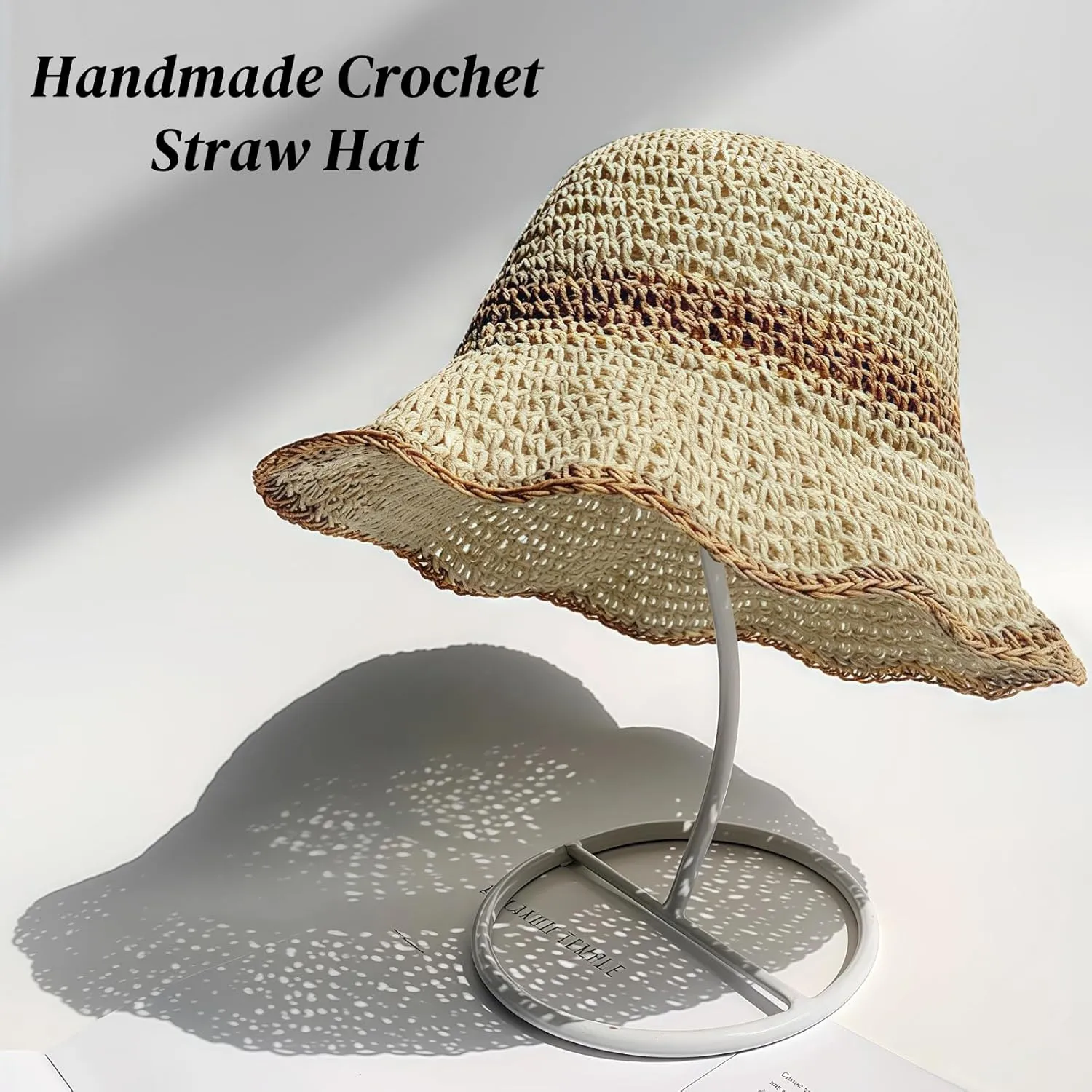 Floppy Big Beach Straw Hats for Women Foldable Summer Wide Brim Packable Sun Hat Womens Travel Straw Fedora Hat