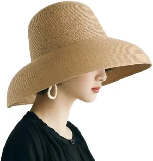 Floppy Wide Brim Summer Beach Straw Hat UPF Straw Sun Hat for Women Girl