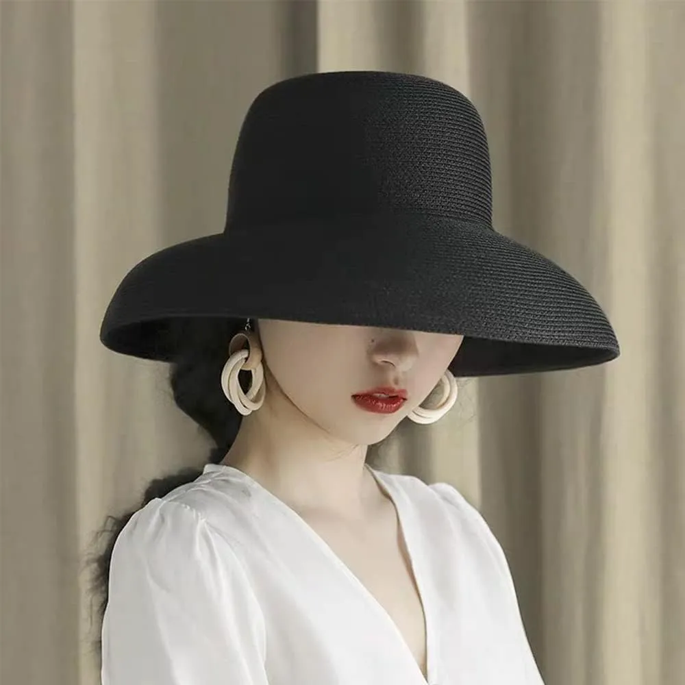 Floppy Wide Brim Summer Beach Straw Hat UPF Straw Sun Hat for Women Girl