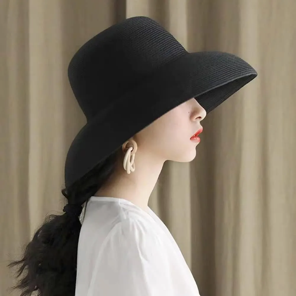 Floppy Wide Brim Summer Beach Straw Hat UPF Straw Sun Hat for Women Girl