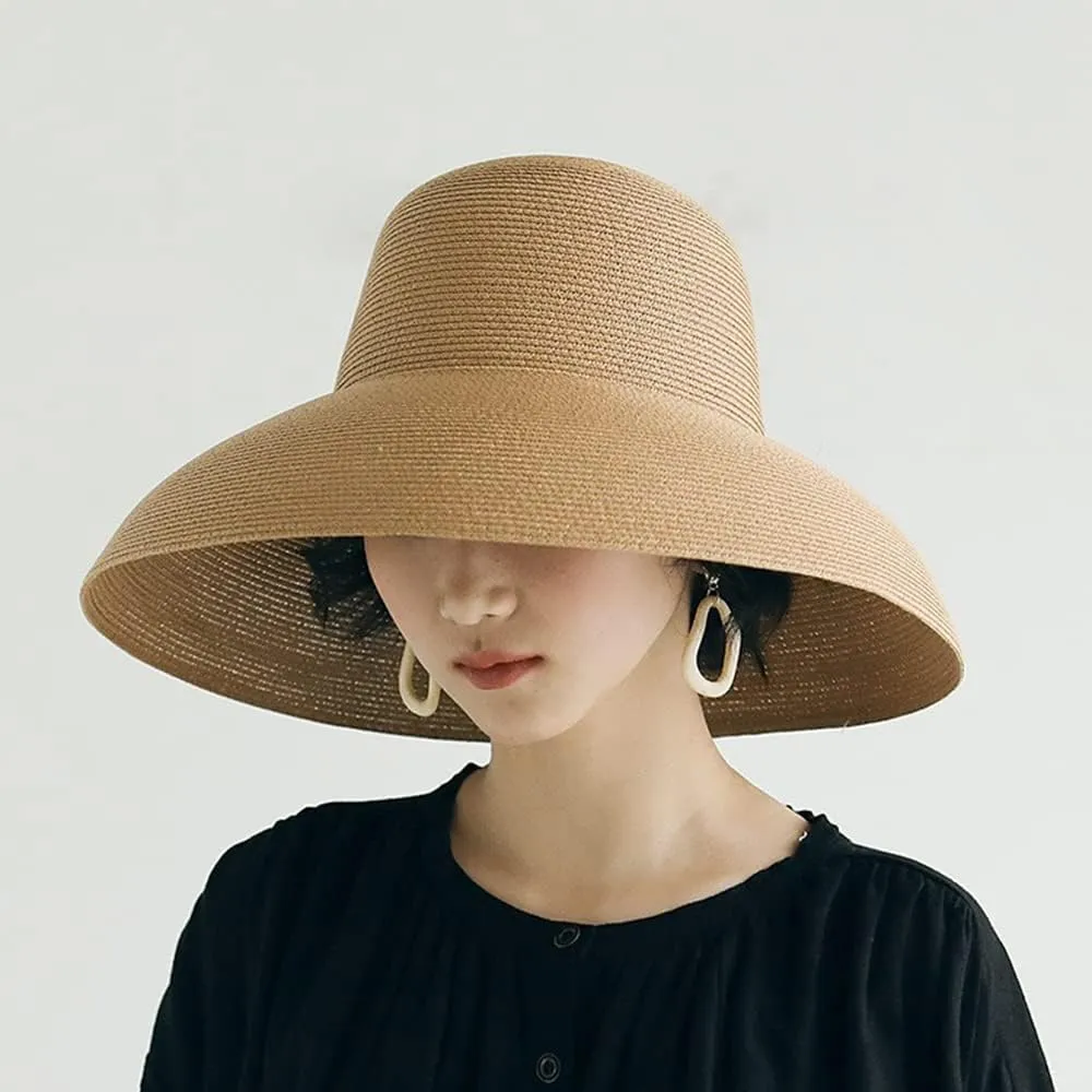Floppy Wide Brim Summer Beach Straw Hat UPF Straw Sun Hat for Women Girl