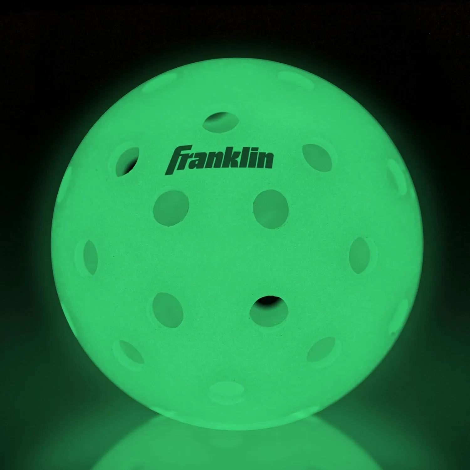 Franklin Sports Glow in The Dark Outdoor Pickleballs - Light Up Pickleball Balls for Nighttime Pickleball - Glow in The Dark Green Pickleball Balls - Charge in Indoor Light   Sunlight