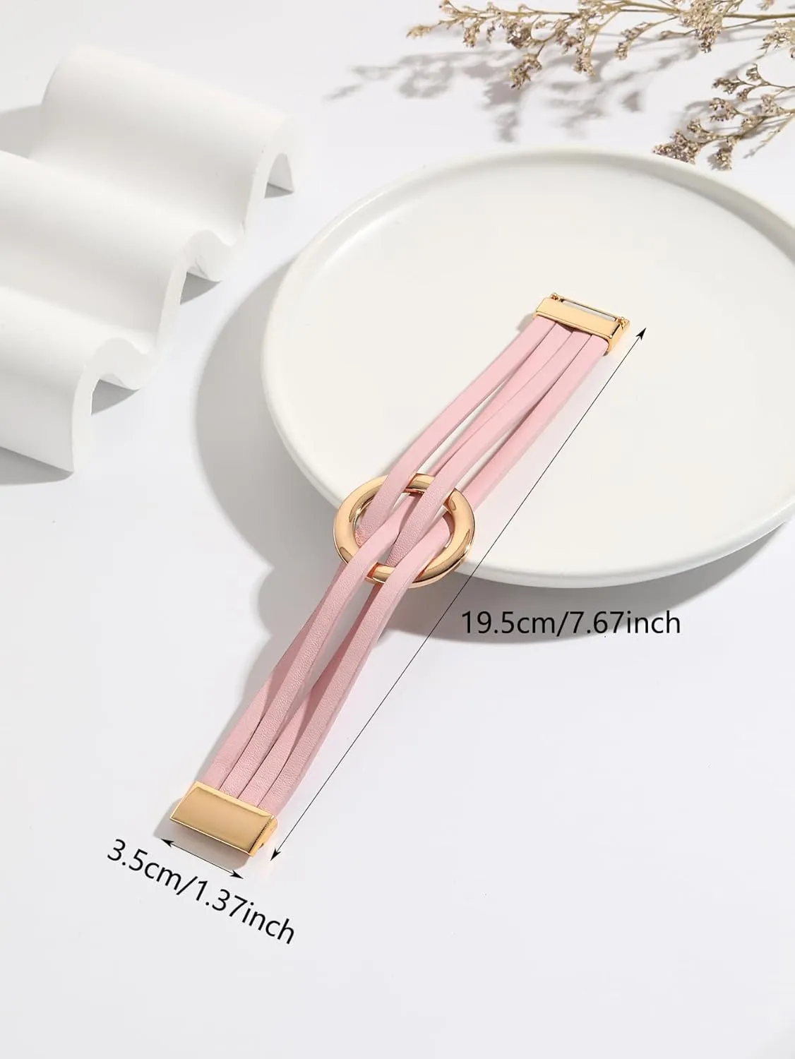 Fuqimanman2020 Circle Charm Leather Wrap Bracelet Boho Handmade Layered Cuff Bracelets for Women Teen Bohemian Multi Strand Bangle Bracelets Holiday Jewelry