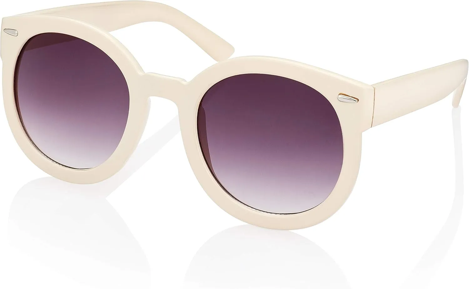 grinderPUNCH Trendy Round Polarized Sunglasses | Trendy Oversized Sunglasses for Women Men | Retro Round Polarized Sunglasses
