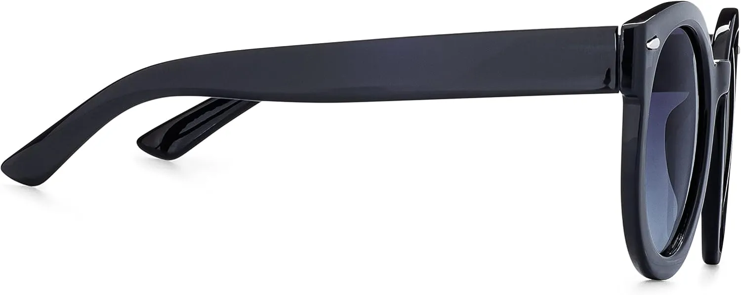 grinderPUNCH Trendy Round Polarized Sunglasses | Trendy Oversized Sunglasses for Women Men | Retro Round Polarized Sunglasses