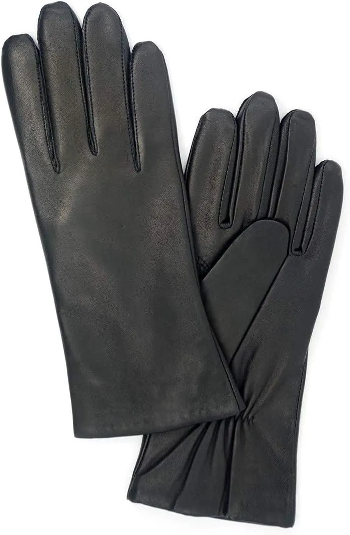 Harssidanzar Women's Nappa Lambskin Genuine Soft Leather Lined Cashmere Gloves GL006