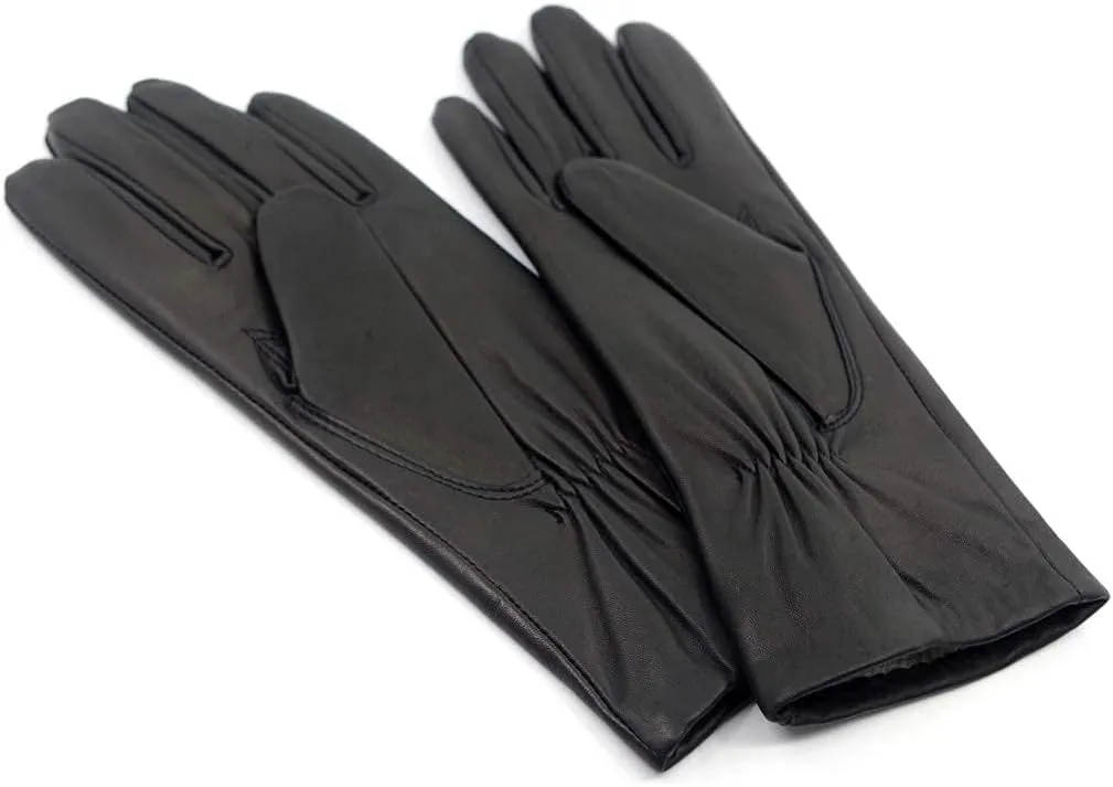 Harssidanzar Women's Nappa Lambskin Genuine Soft Leather Lined Cashmere Gloves GL006