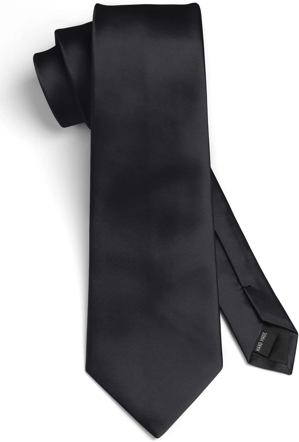 HISDERN Mens Solid Color Ties Formal Satin Necktie and Pocket Square Set Classic Wedding Business Tie & Handkerchief