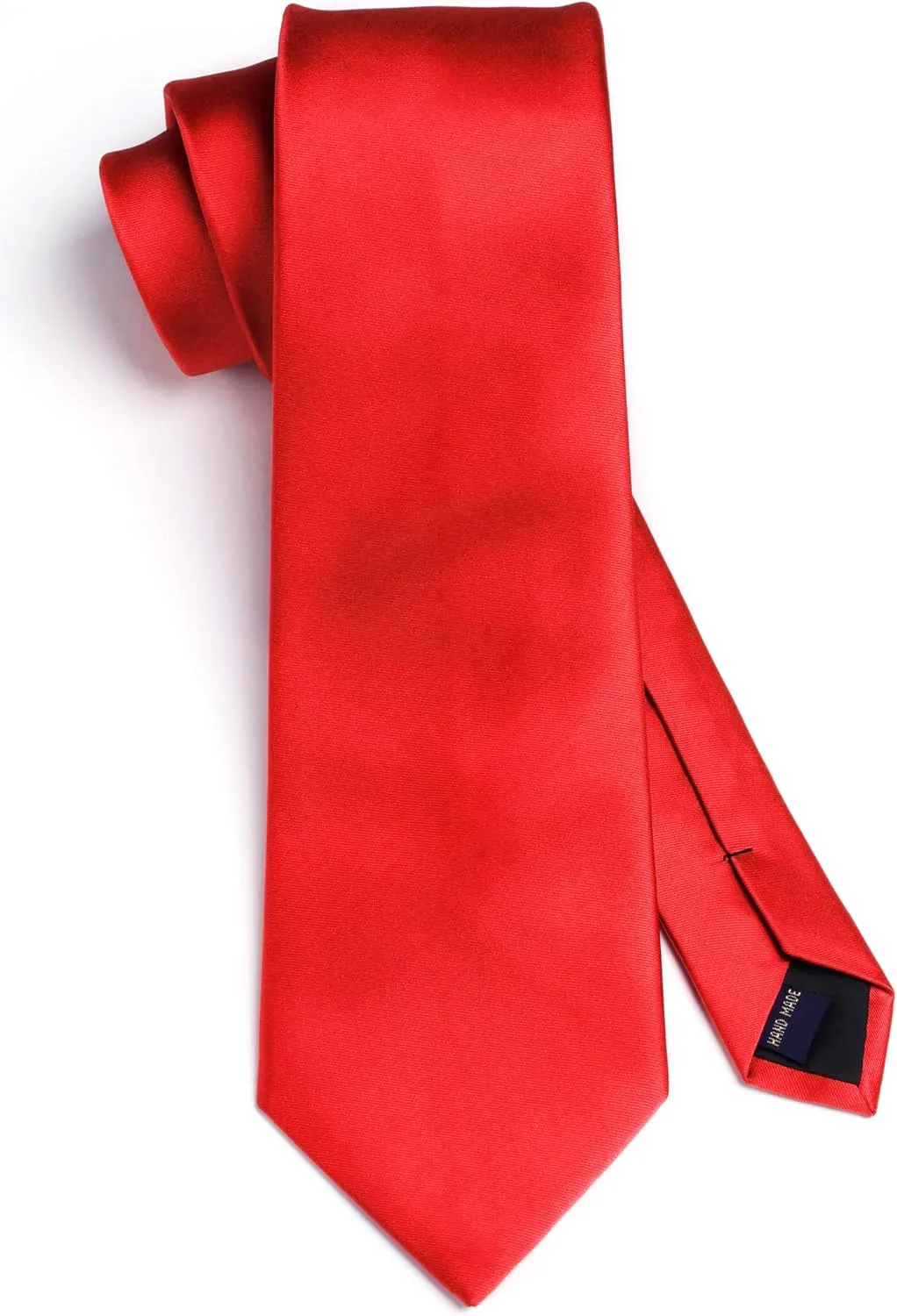 HISDERN Mens Solid Color Ties Formal Satin Necktie and Pocket Square Set Classic Wedding Business Tie & Handkerchief