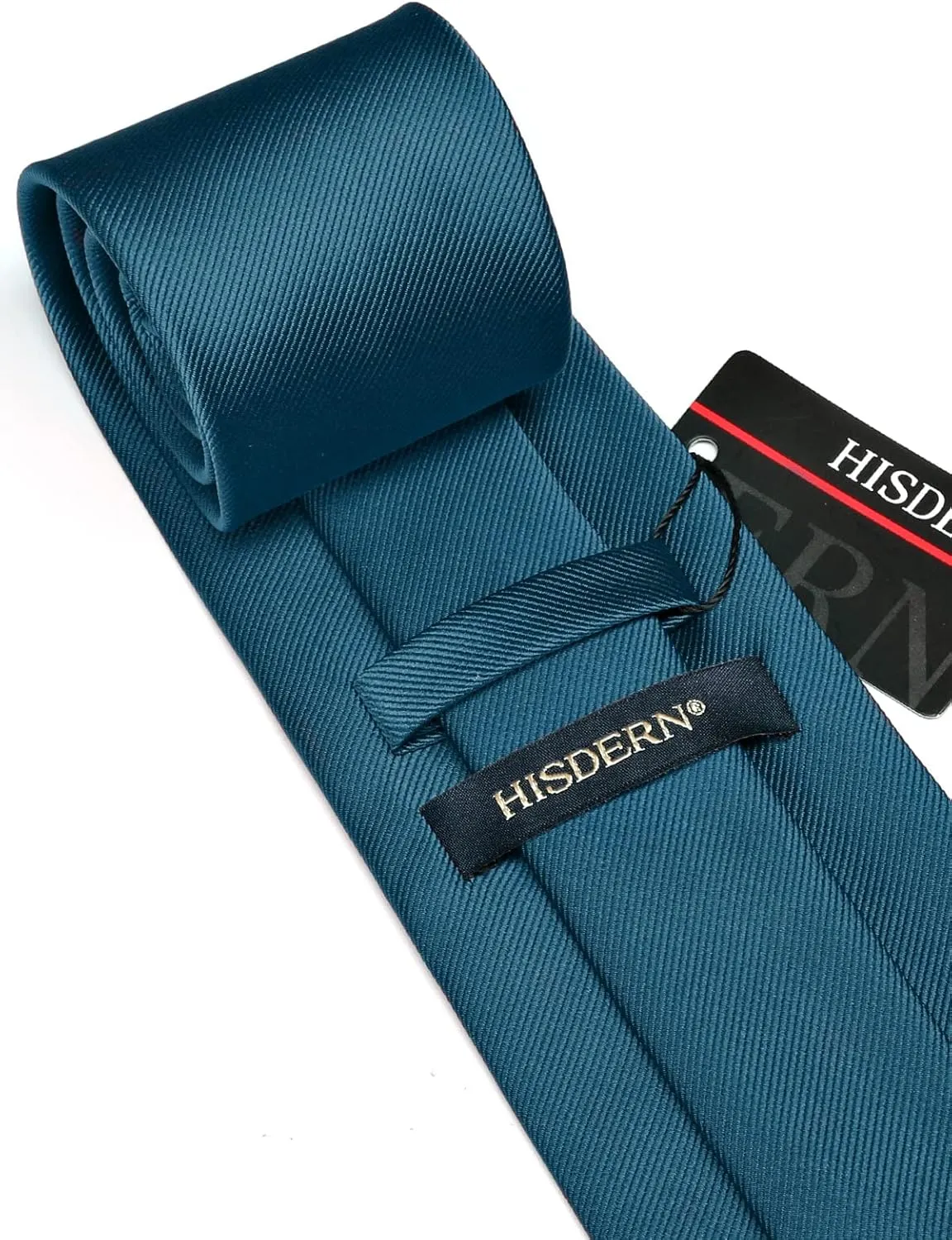 HISDERN Mens Ties Solid Color Ties for Men Formal Necktie with Pocket Square Set Satin Silk Neck Tie Handkerchiefs Set