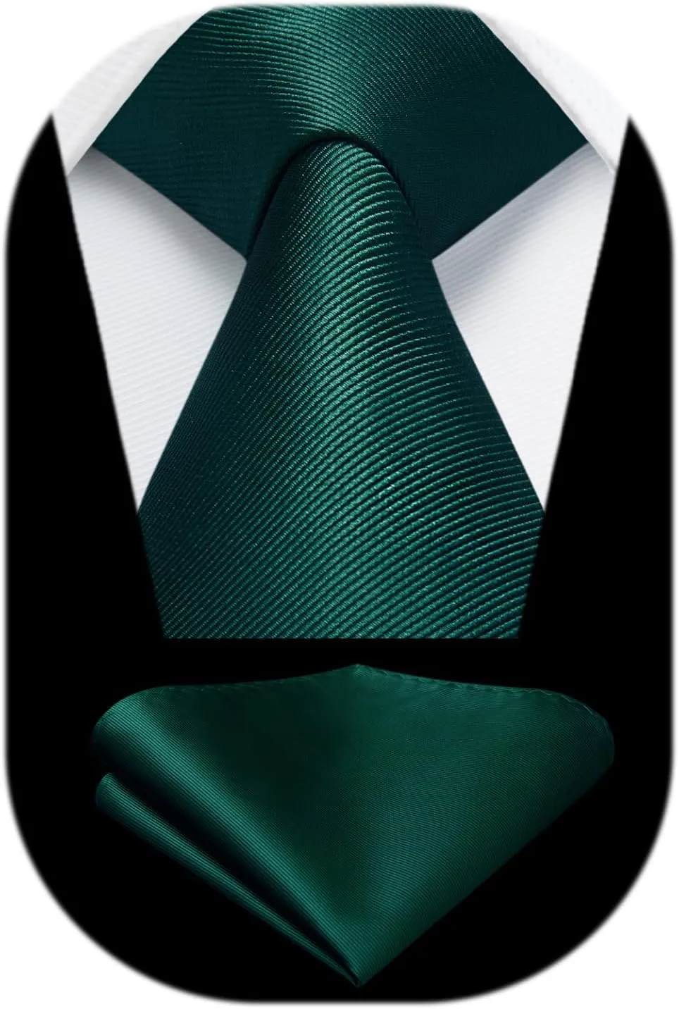 HISDERN Mens Ties Solid Color Ties for Men Formal Necktie with Pocket Square Set Satin Silk Neck Tie Handkerchiefs Set