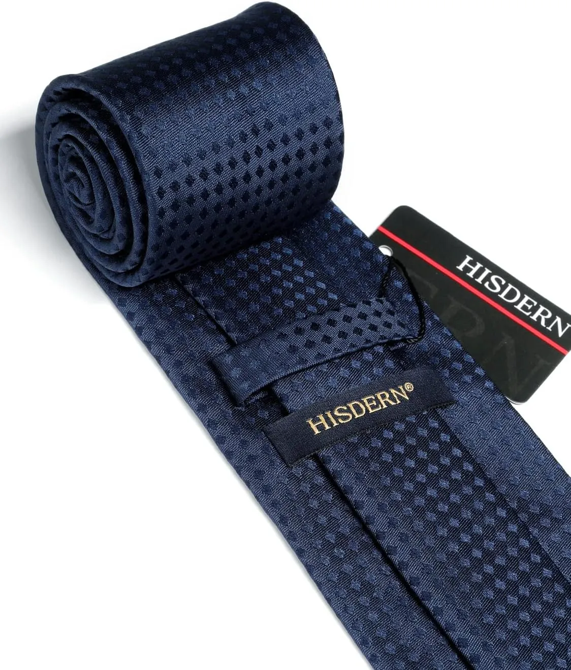 HISDERN Plaid Checkered Tie Handkerchief Woven Classic Formal Men's Necktie & Pocket Square Set