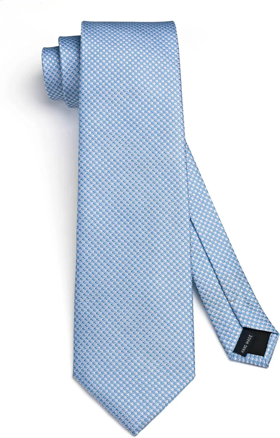 HISDERN Ties for Men Solid Houndstooth Neckties Handkerchief Formal Business Tie & Pocket Square Set Wedding Party