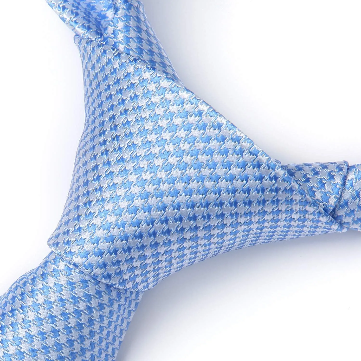 HISDERN Ties for Men Solid Houndstooth Neckties Handkerchief Formal Business Tie & Pocket Square Set Wedding Party