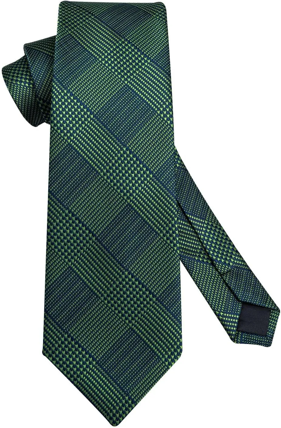 HISDERN Ties for Men Solid Houndstooth Neckties Handkerchief Formal Business Tie & Pocket Square Set Wedding Party