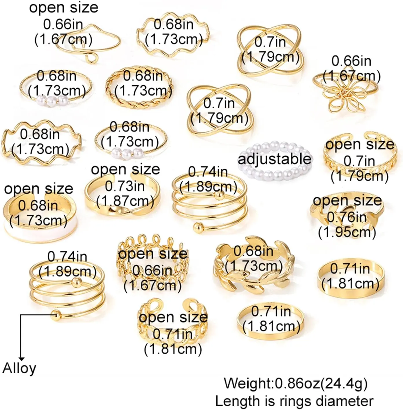 IFKM 51 Pcs Gold Knuckle Rings Set For Women Girls Vintage Stackable Joint Finger Midi Rings Dainty Cubic Zirconia Crystal Simple Twist Hollow Cute Rings Pack Jewelry Gift