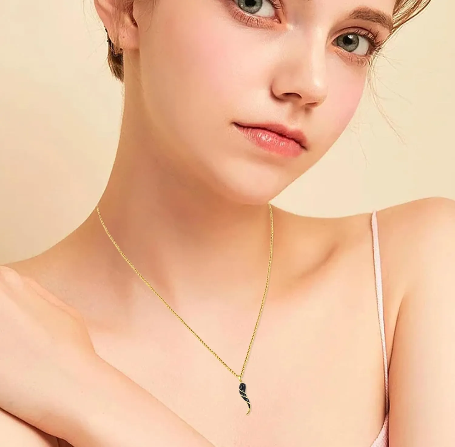 Italian Horn Necklace - Sterling Silver Gold Cornicello Pendant - Mens Lucky Jewelry Gift