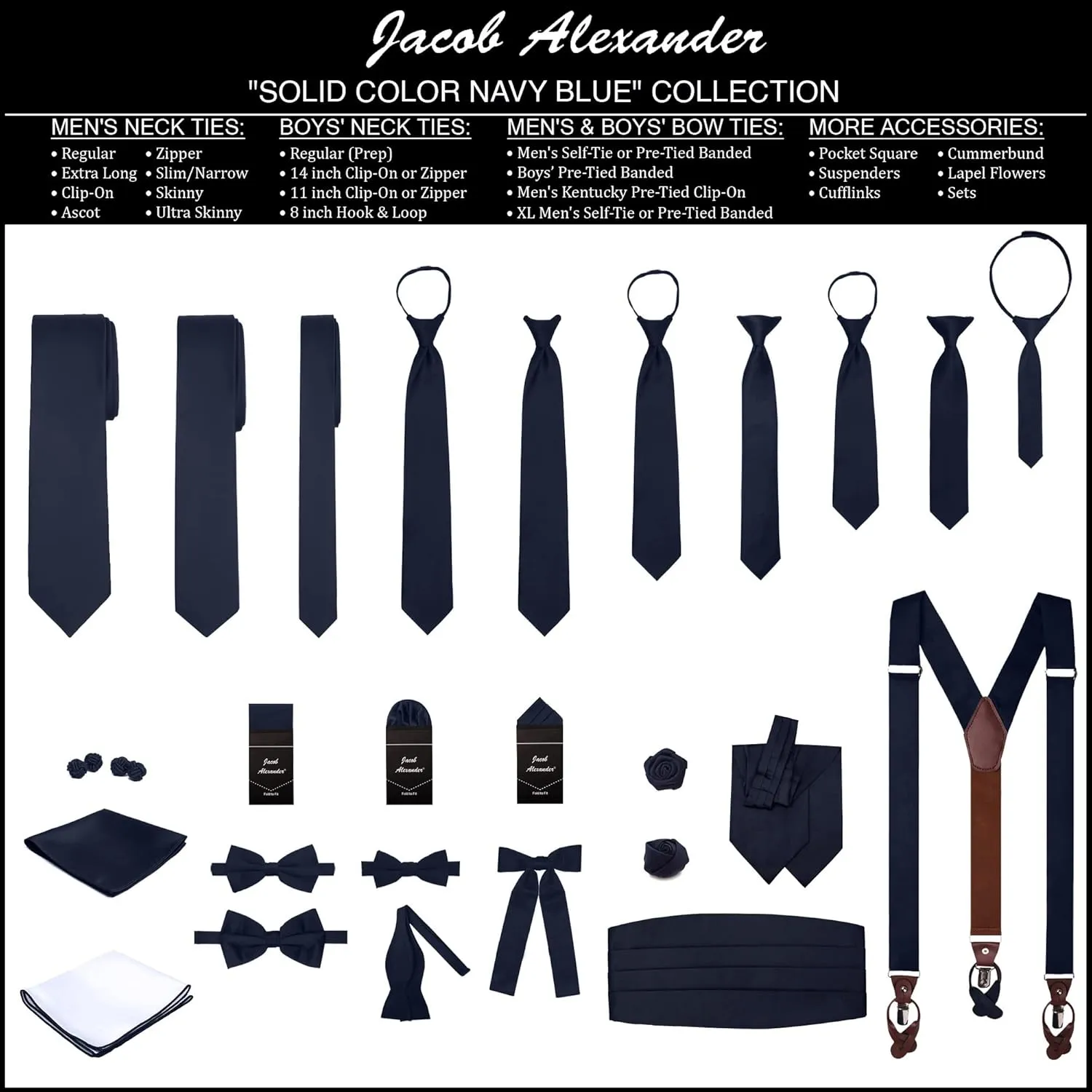 Jacob Alexander Solid Color Men's Regular Tie