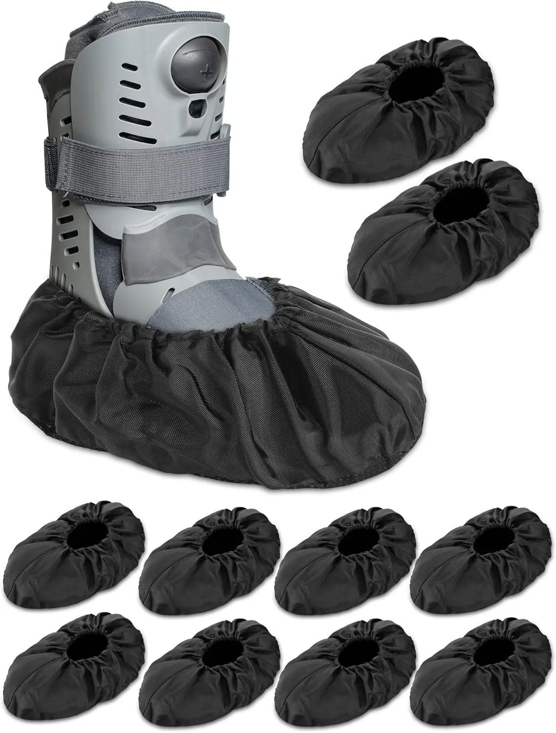 Janmercy 10 Pcs Fracture Walking Boot Cover Recovery Shoes Covers Waterproof Rain for Walking Boot Brace Orthopedic Cover with Rubber Sole Reusable(Large)