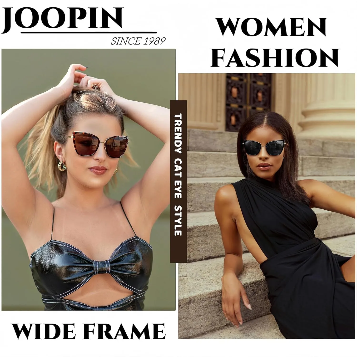 Joopin Oversized Cateye Sunglasses for Women Fashion Cat Eye Sun Glasses UV Protection Ladies Shades Sunnies