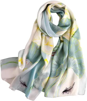 K-Elewon Silk Scarf Head scarf Fashion Scarves Long Lightweight Sunscreen Shawls for Women