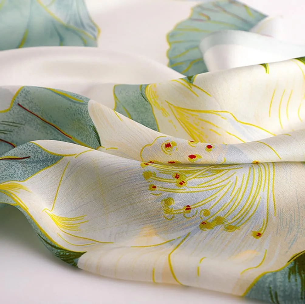 K-Elewon Silk Scarf Head scarf Fashion Scarves Long Lightweight Sunscreen Shawls for Women