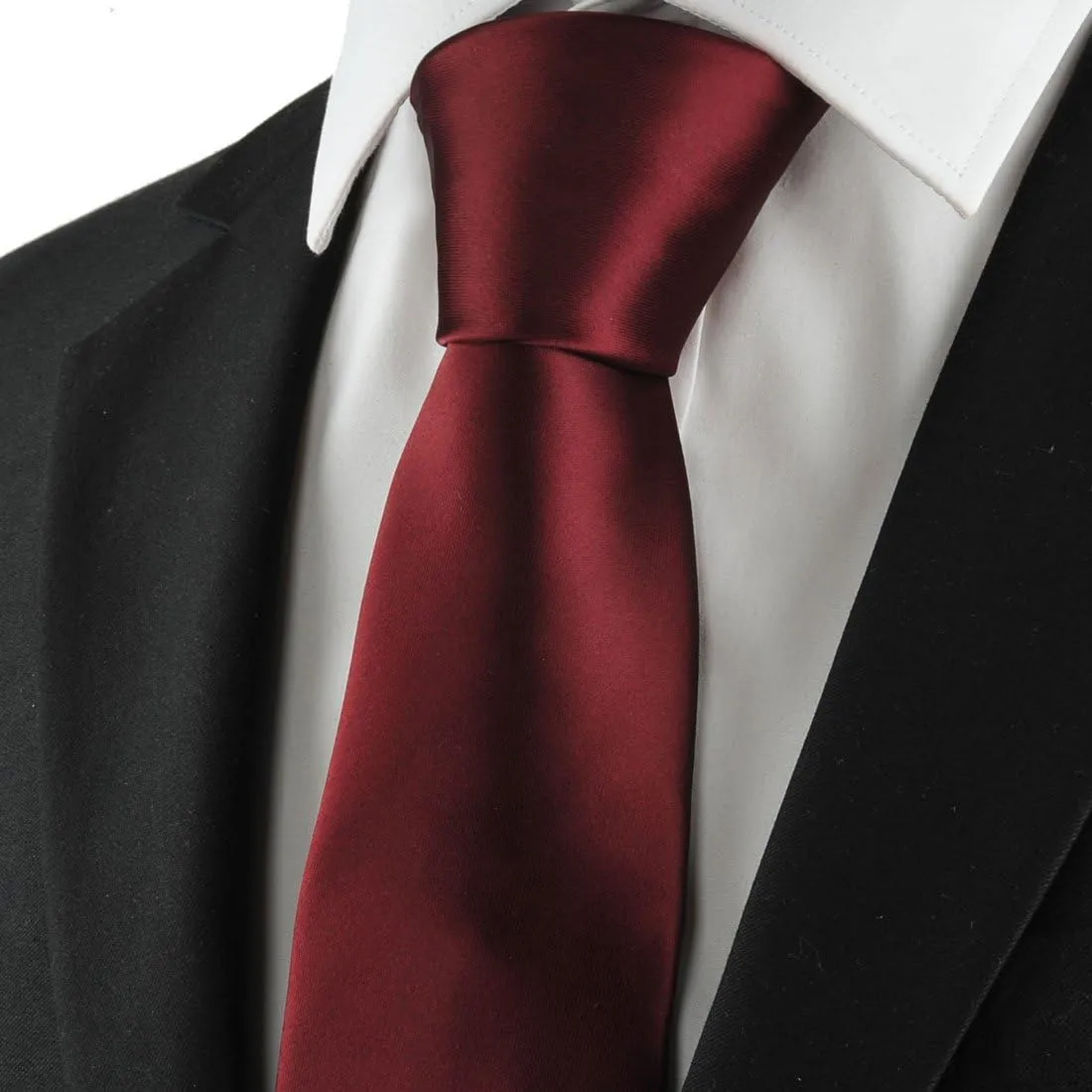 KissTies 63'' XL Tie Mens Extra Long Solid Satin Necktie For Big And Tall Men